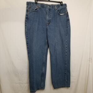 Levis 550 Men Jeans Blue Relaxed Fit Medium Wash 5 Pockets Sz 40W X 29L(altered)